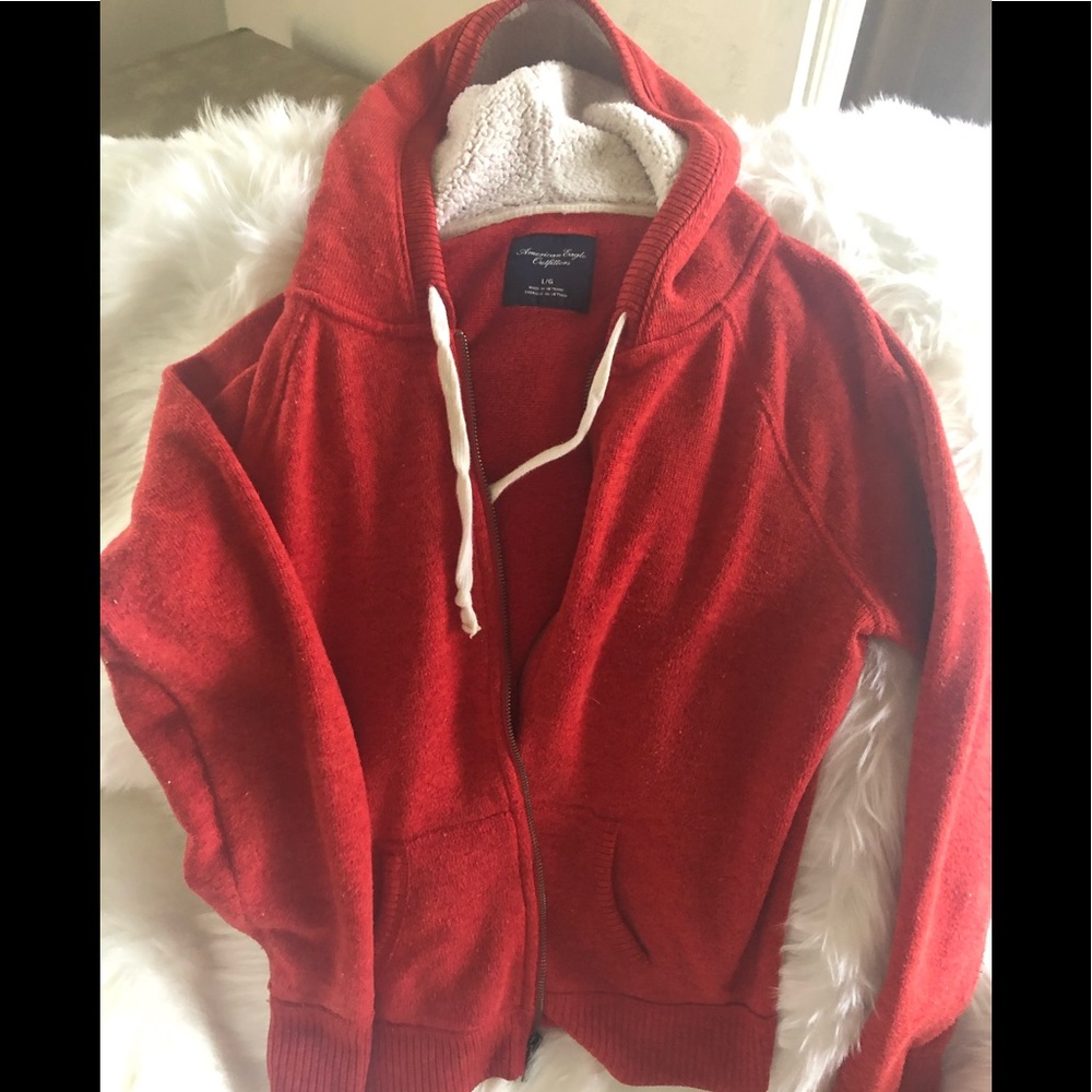 American Eagle Russet hooded zip up hoodie.